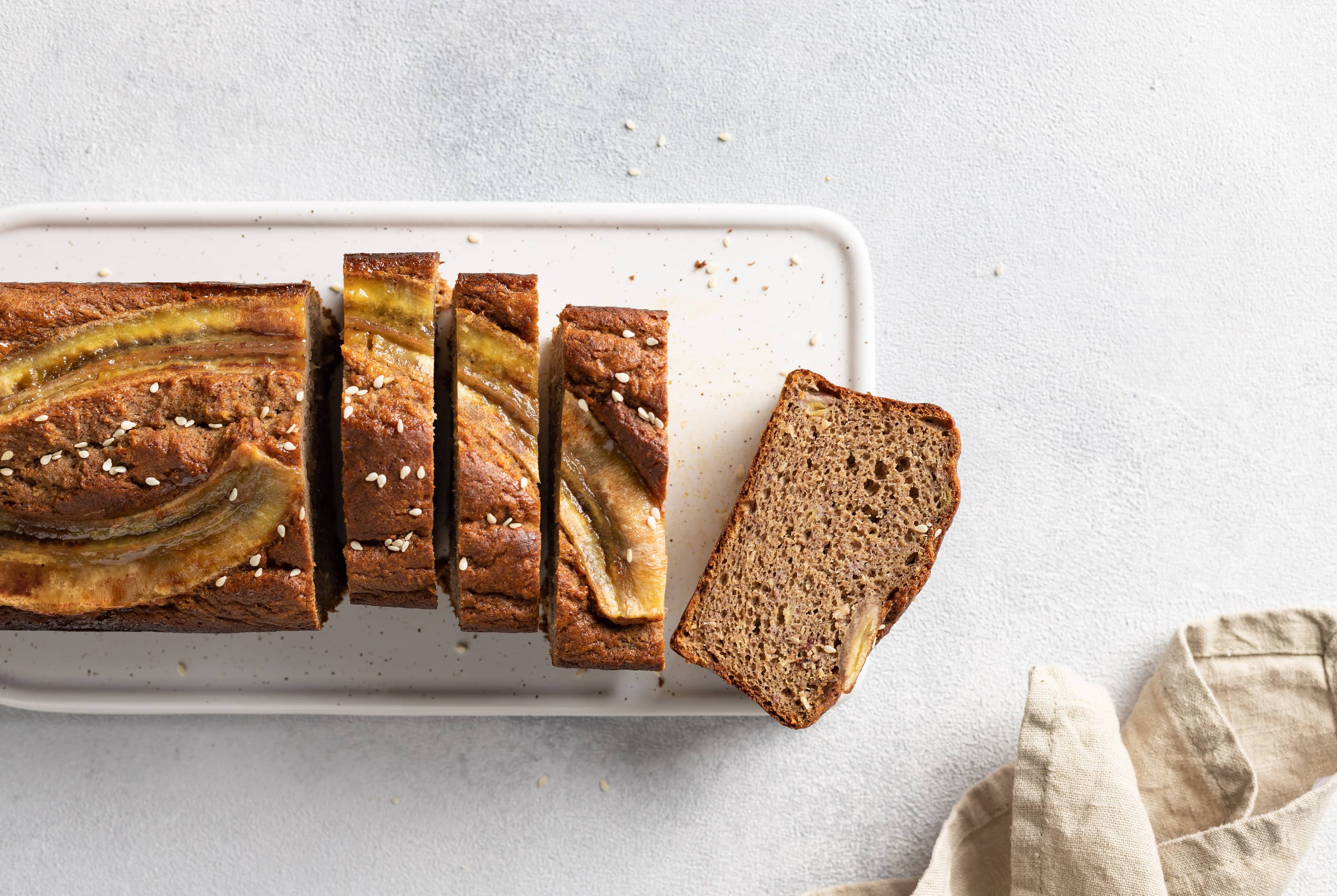 Betty Crocker's banana bread with sesame seeds