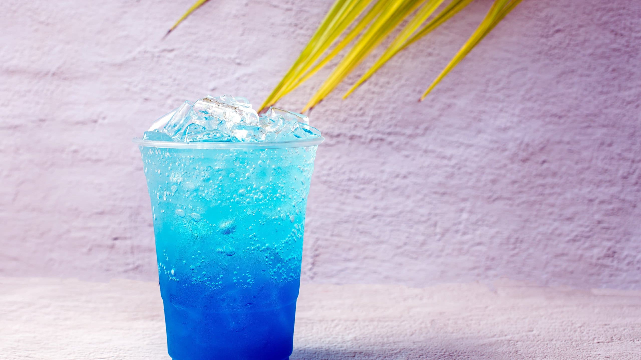 Blue Nuka Cola drink with ice