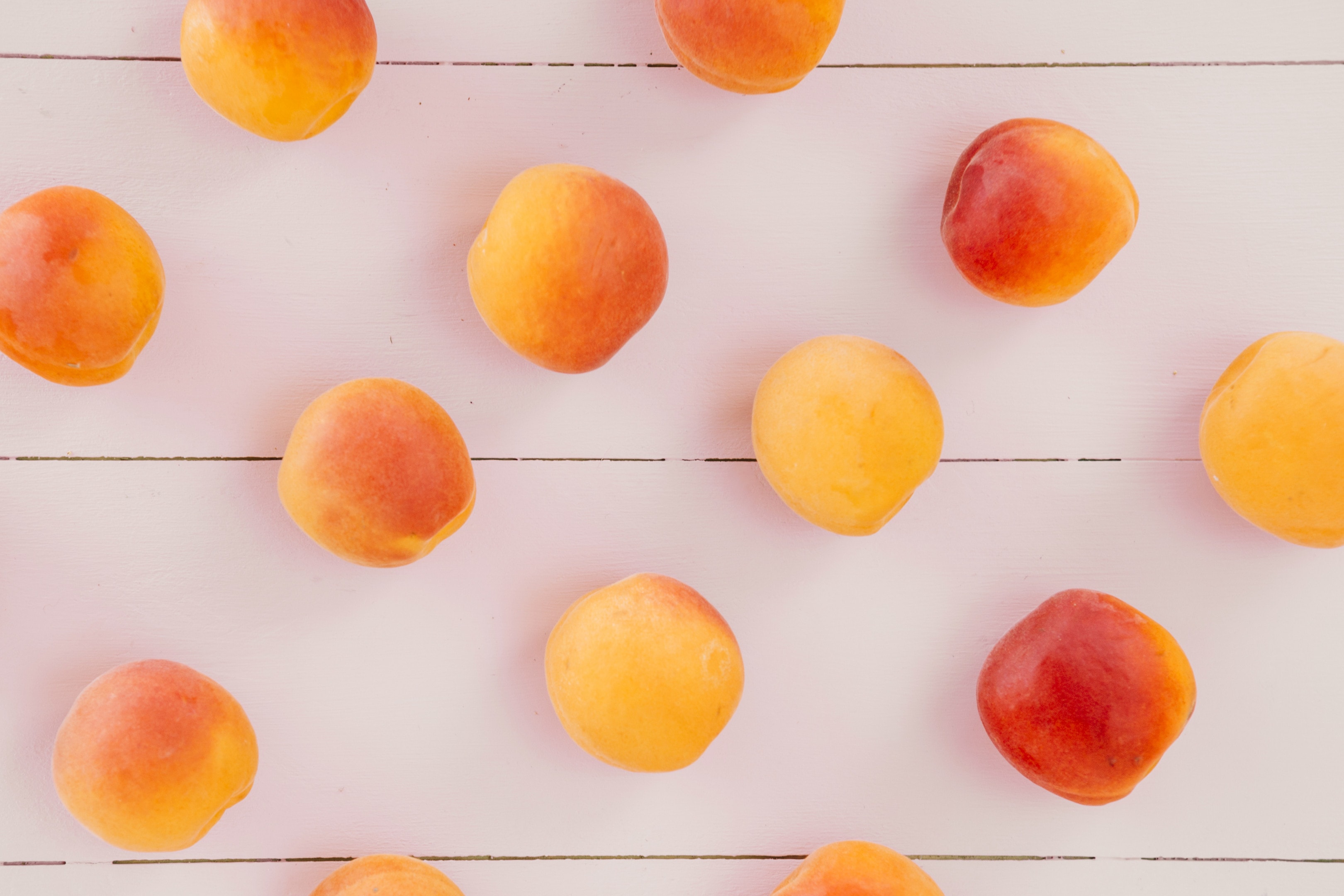 Fresh Peach Fruits on Wooden Desk