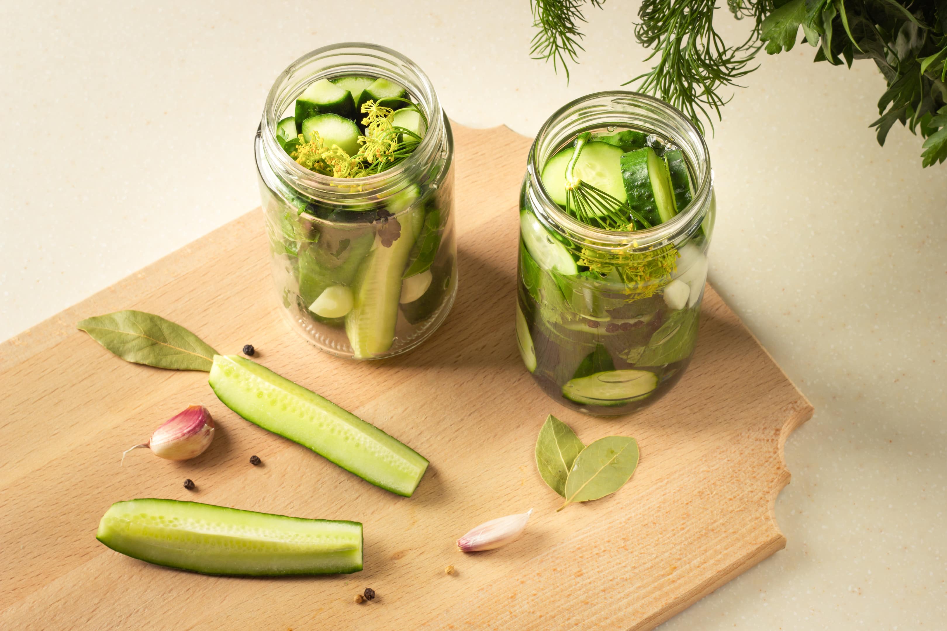 Homemade brine pickling