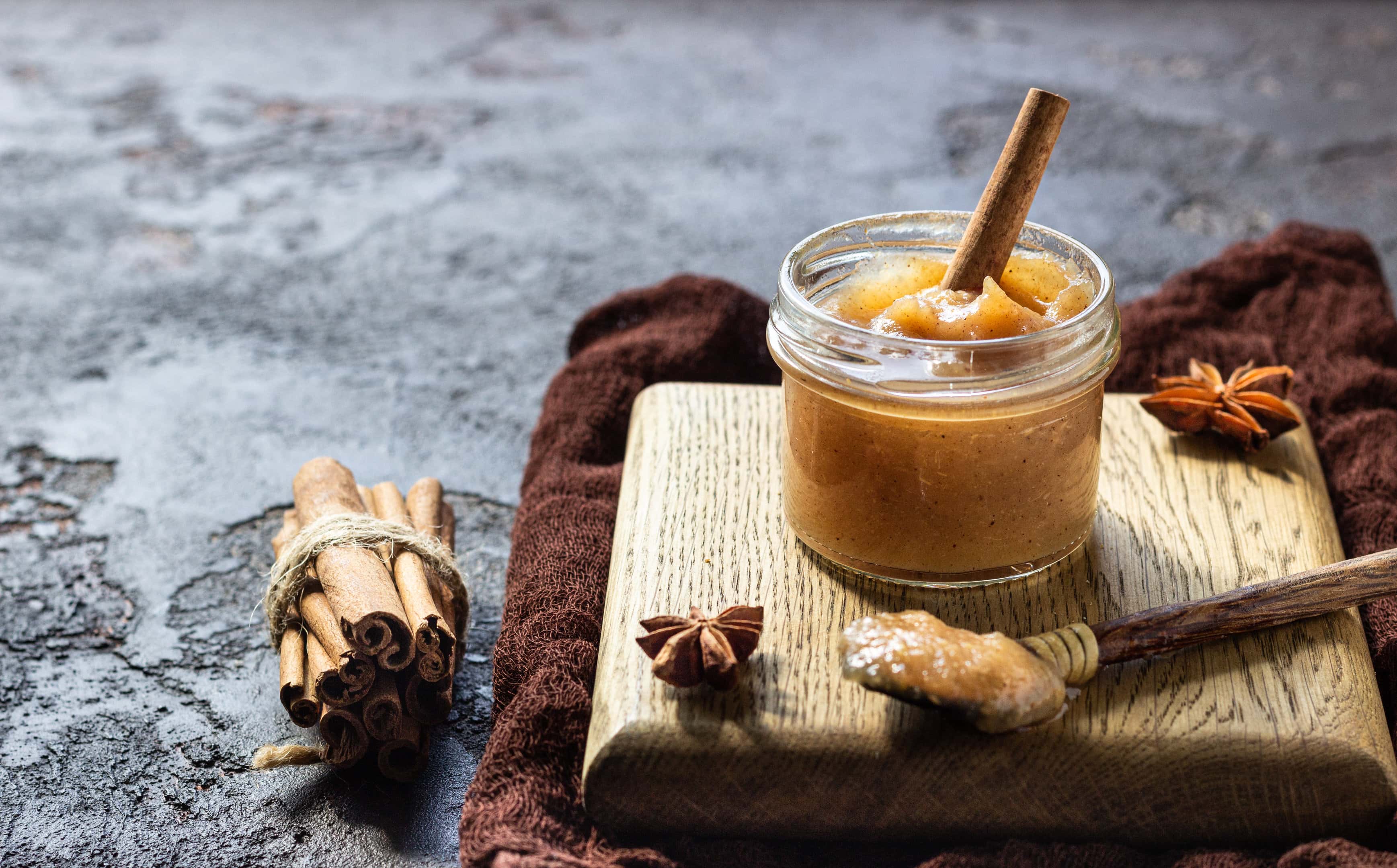 Homemade pear butter with spices