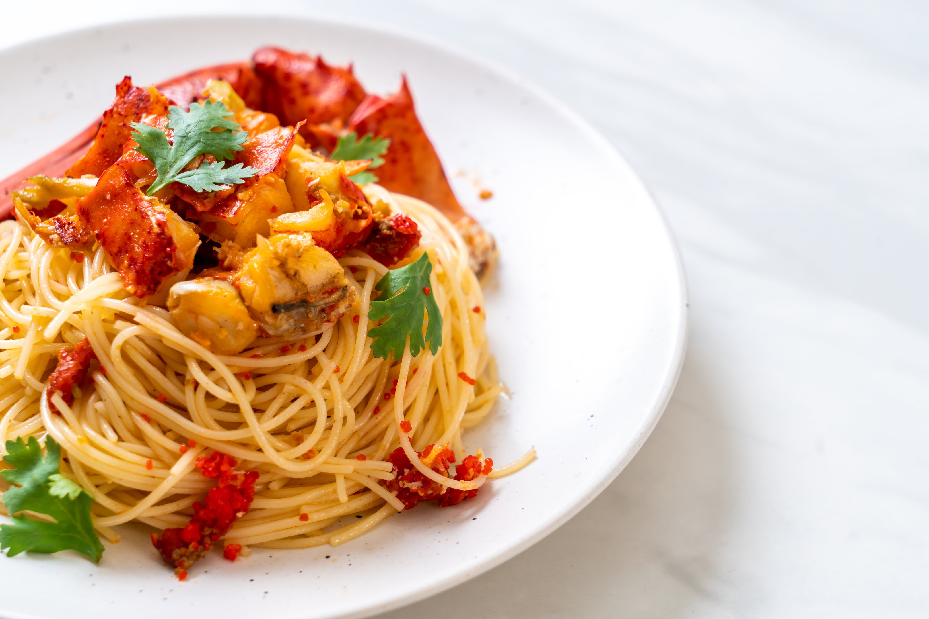 Homemade Yard House lobster garlic noodles