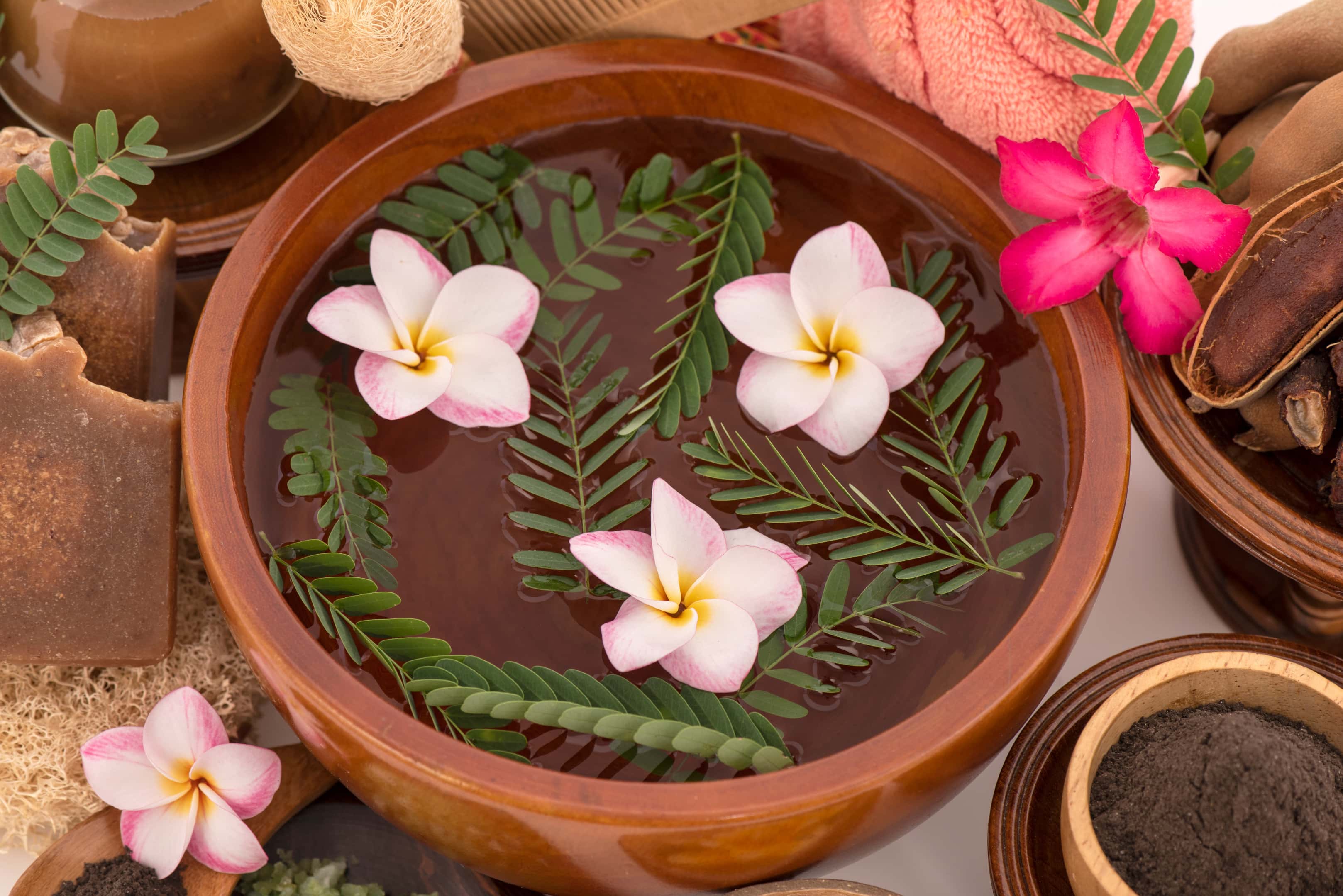 Nourish skin and hair bathe with boiled water and tamarind extract