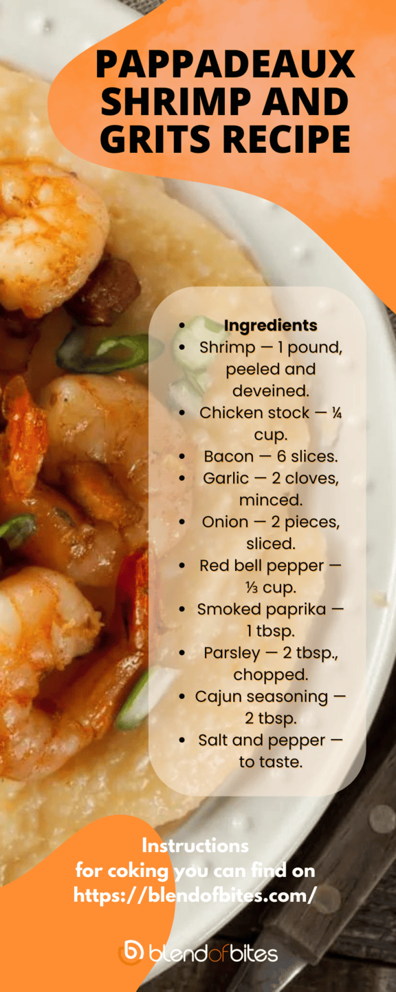 Pappadeaux shrimp and grits infographic