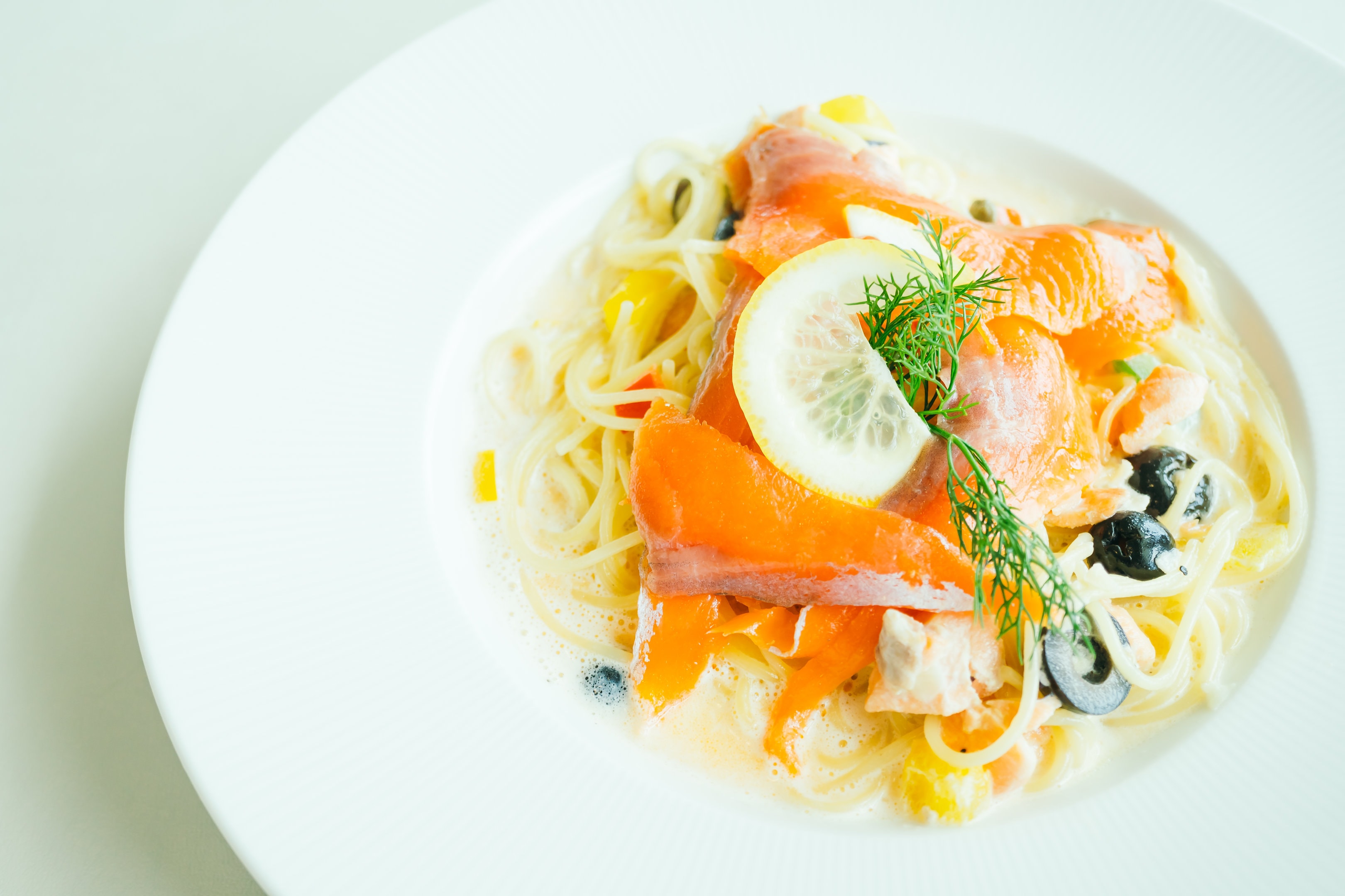 Salmon pasta with cream sauce