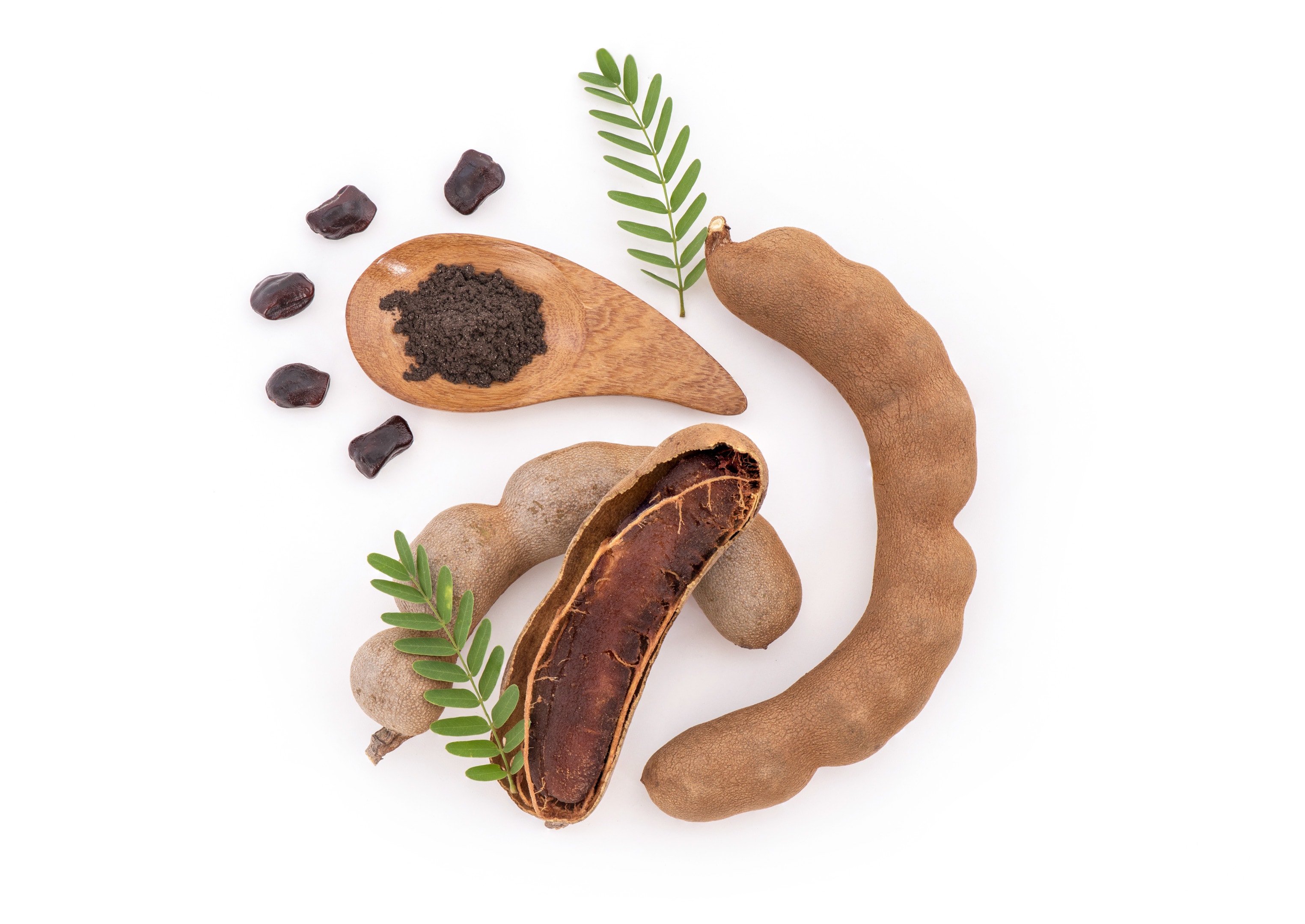 Tamarind fruits with seeds