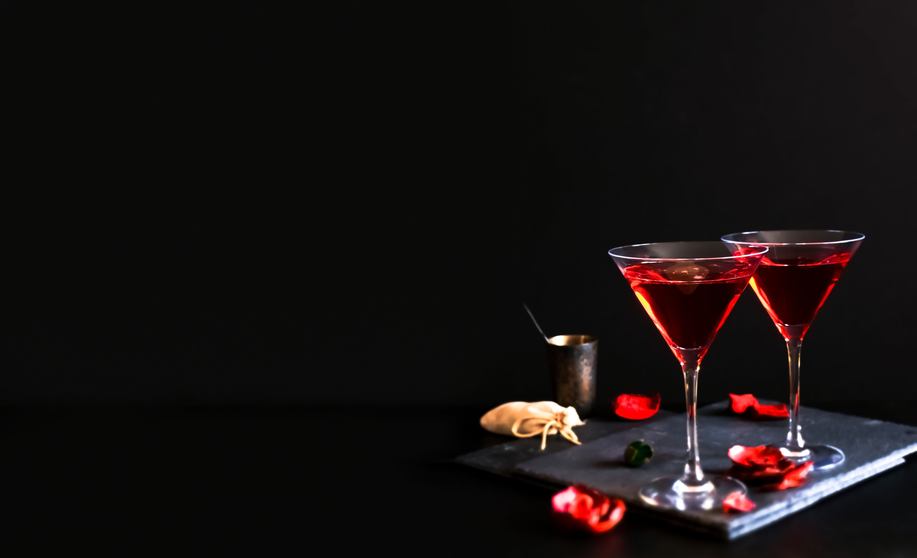 Two glasses of cosmopolitan cocktail