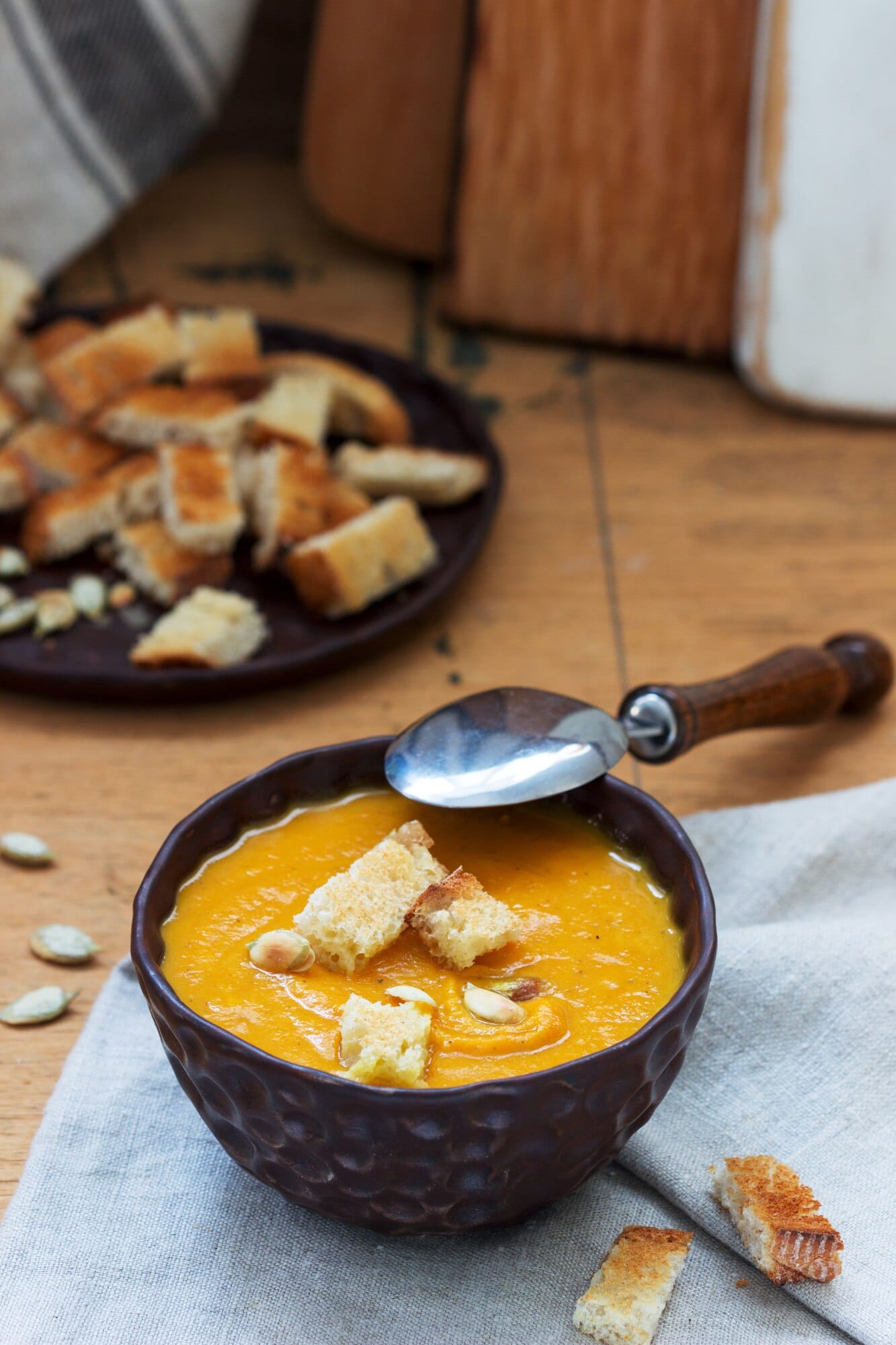 Vegan butternut squash apple soup