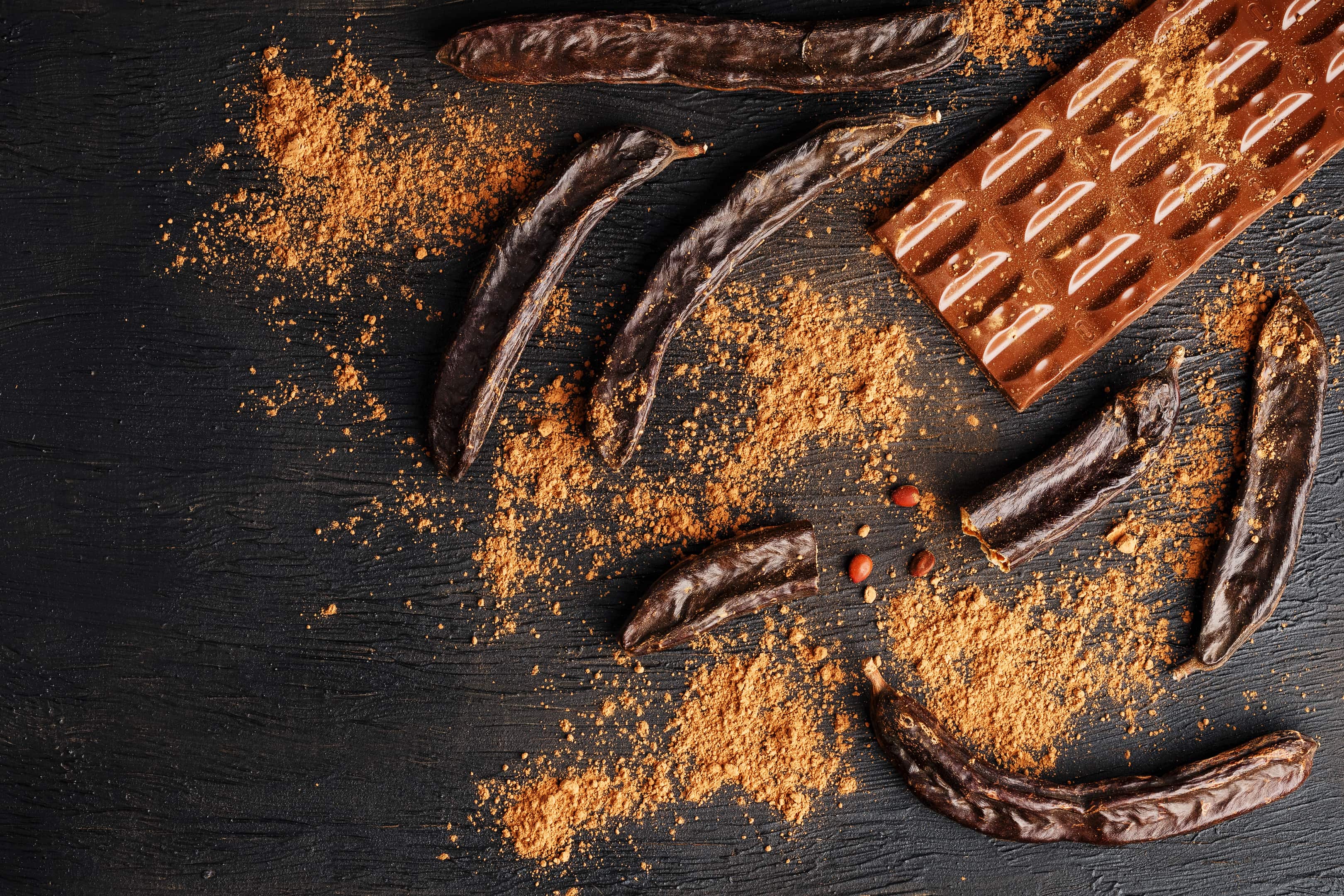 Wattleseed with wattleseed powder and wattleseed chocolate