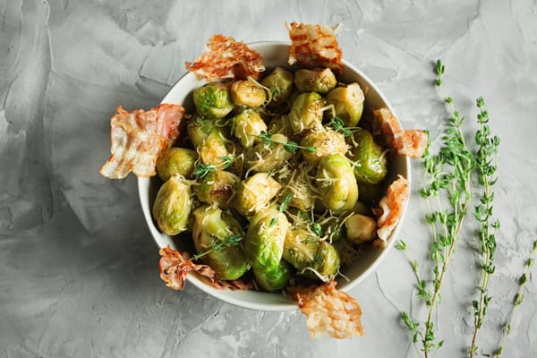 Crispy garlic parmesan Brussels sprouts