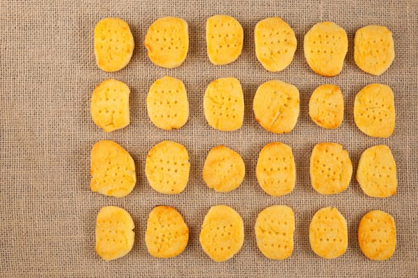 Baked chickpea flour biscuits on a plate