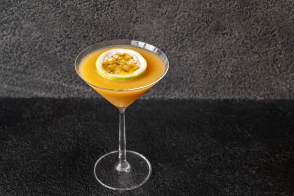 A glass of pornstar martini cocktail