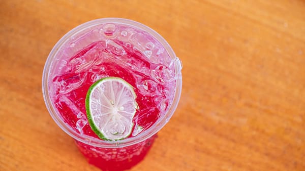 Refreshing lotus drink with lemon