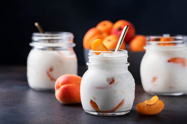 Sweet healthy Greek yogurt with apricots