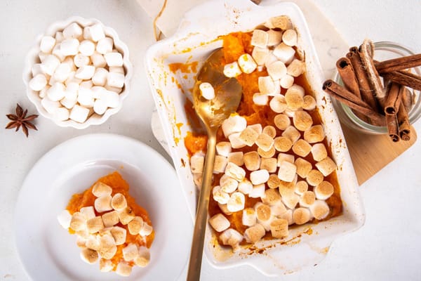 Sweet potato casserole with marshmallows