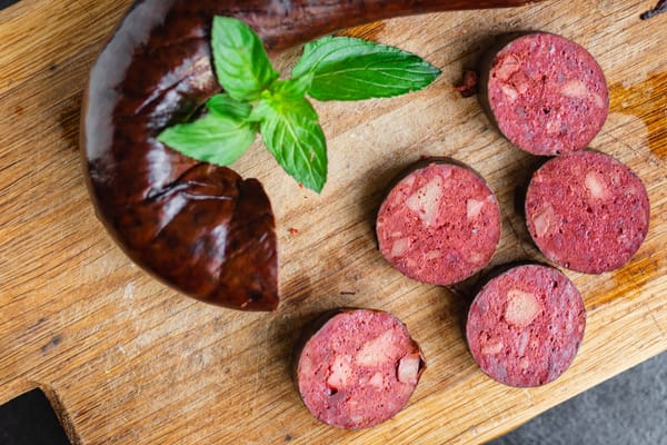 Tasty black pudding sausage