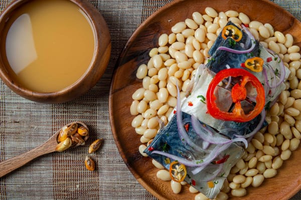 Traditional peruvian mackerel and peruvian beans