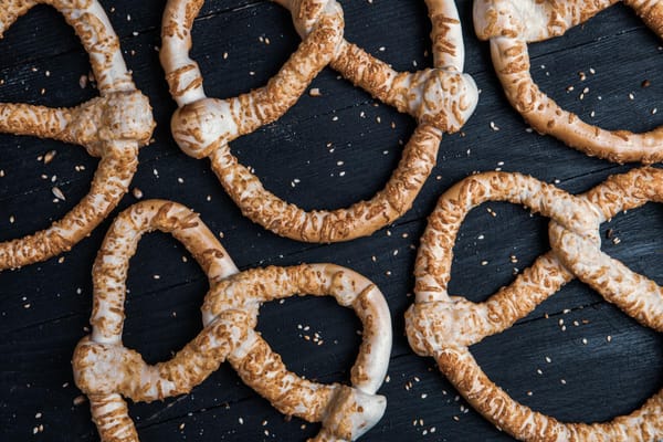 White chocolate covered pretzels