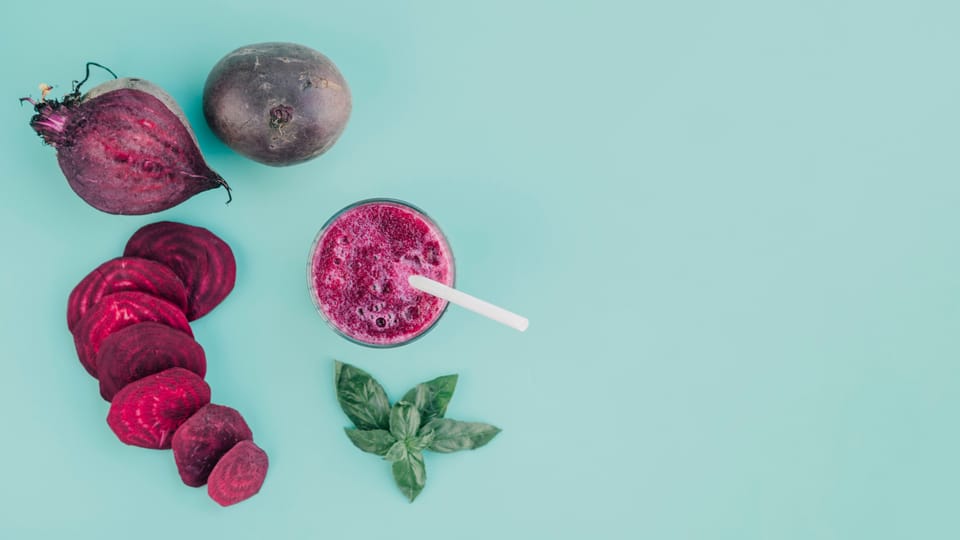 Beetroot slices and beetroot juice