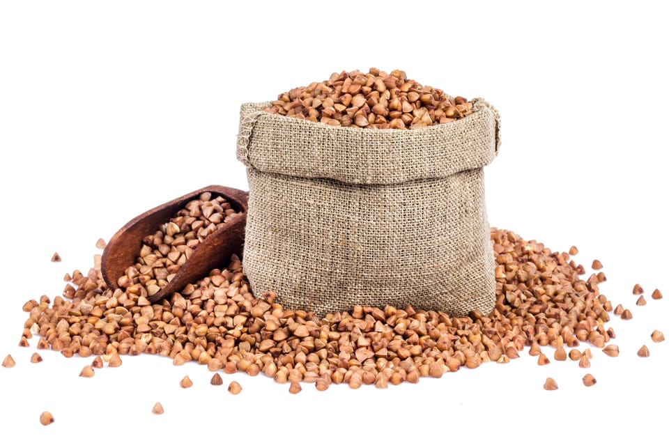 Buckwheat on isolated white background