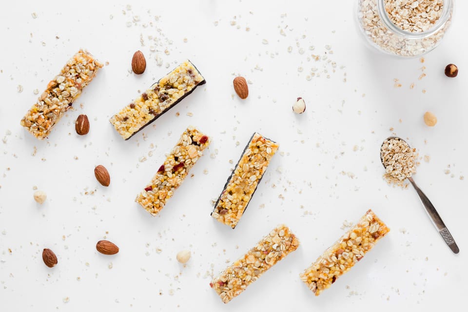 Homemade protein bars with oats and nuts