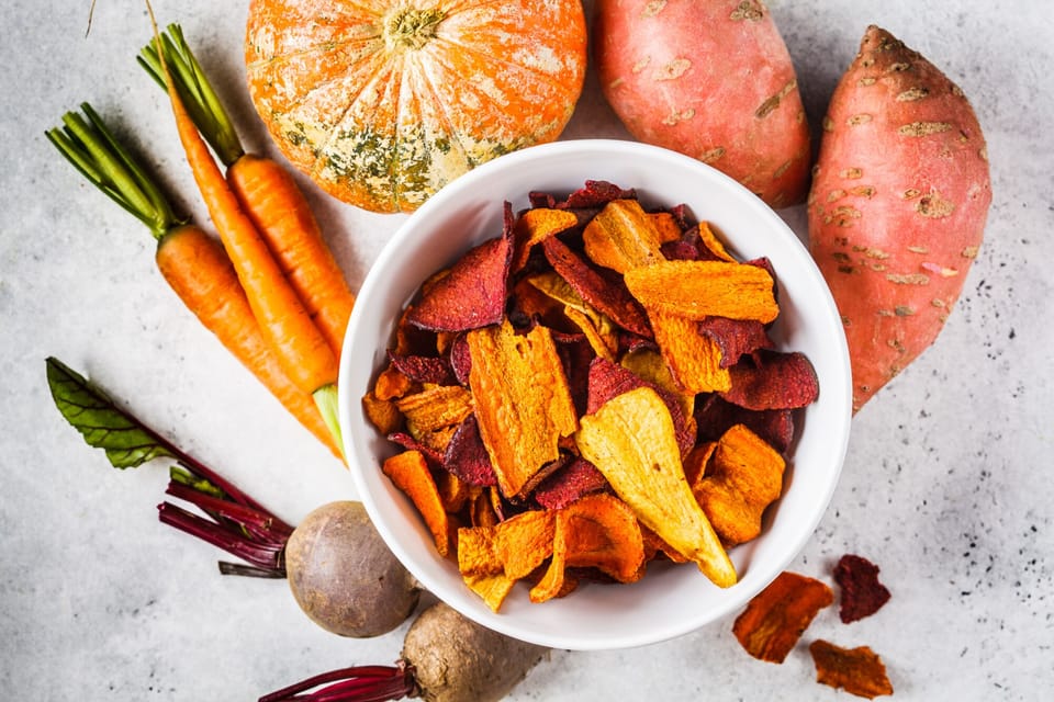 Roasted sweet potatoes and carrots