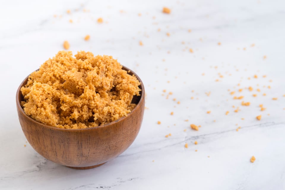 Soy lecithin in a bamboo bowl