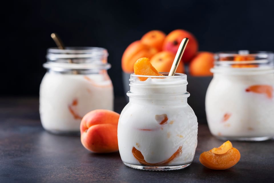 Sweet healthy Greek yogurt with apricots