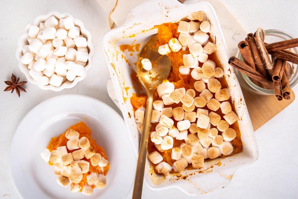 Sweet potato casserole with marshmallows