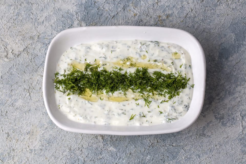 Tzatziki sauce with sour cream
