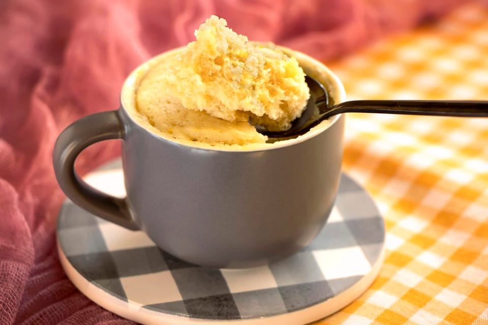 for vanilla cake in a mug, a quick dessert