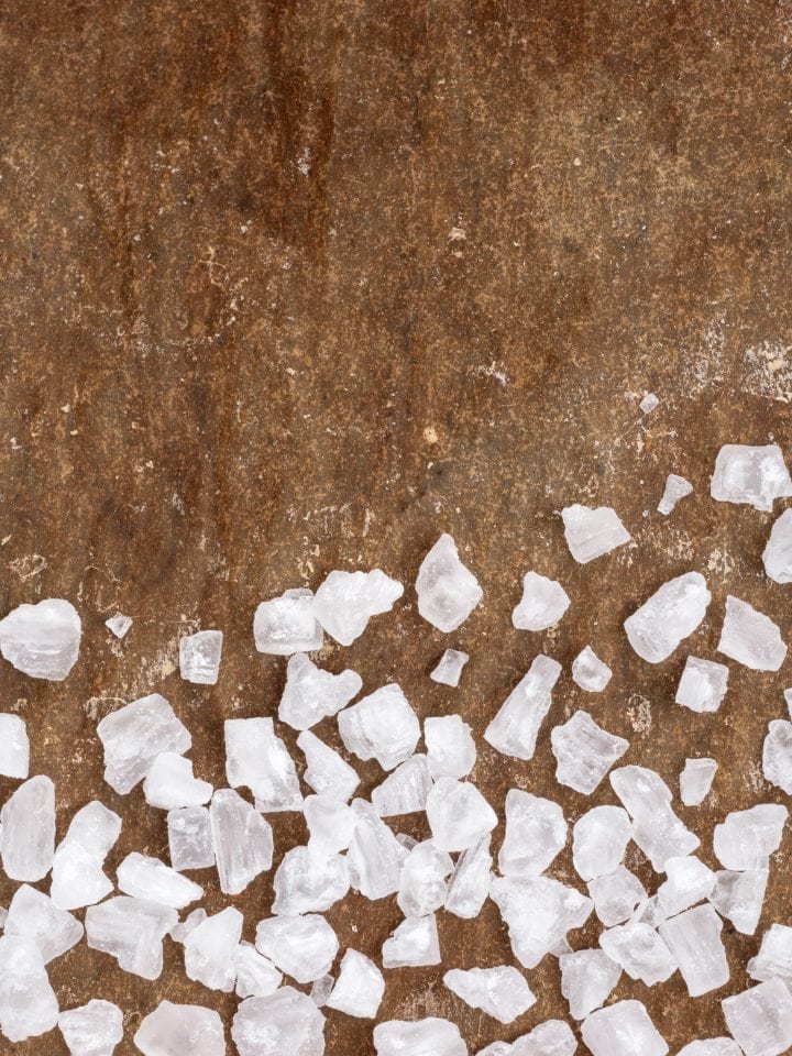 Calcium chloride salt closeup