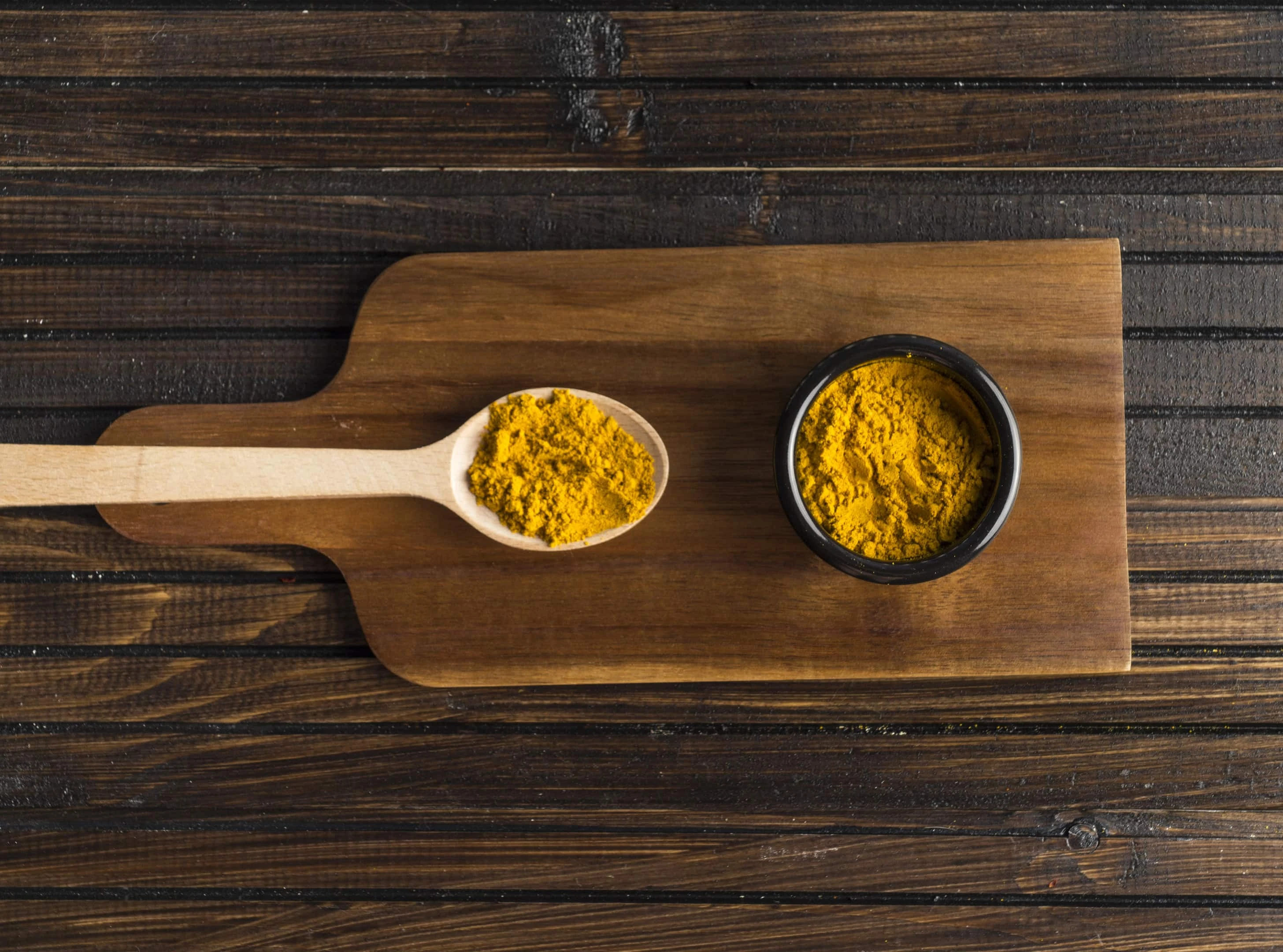 Curry powder on cutting board