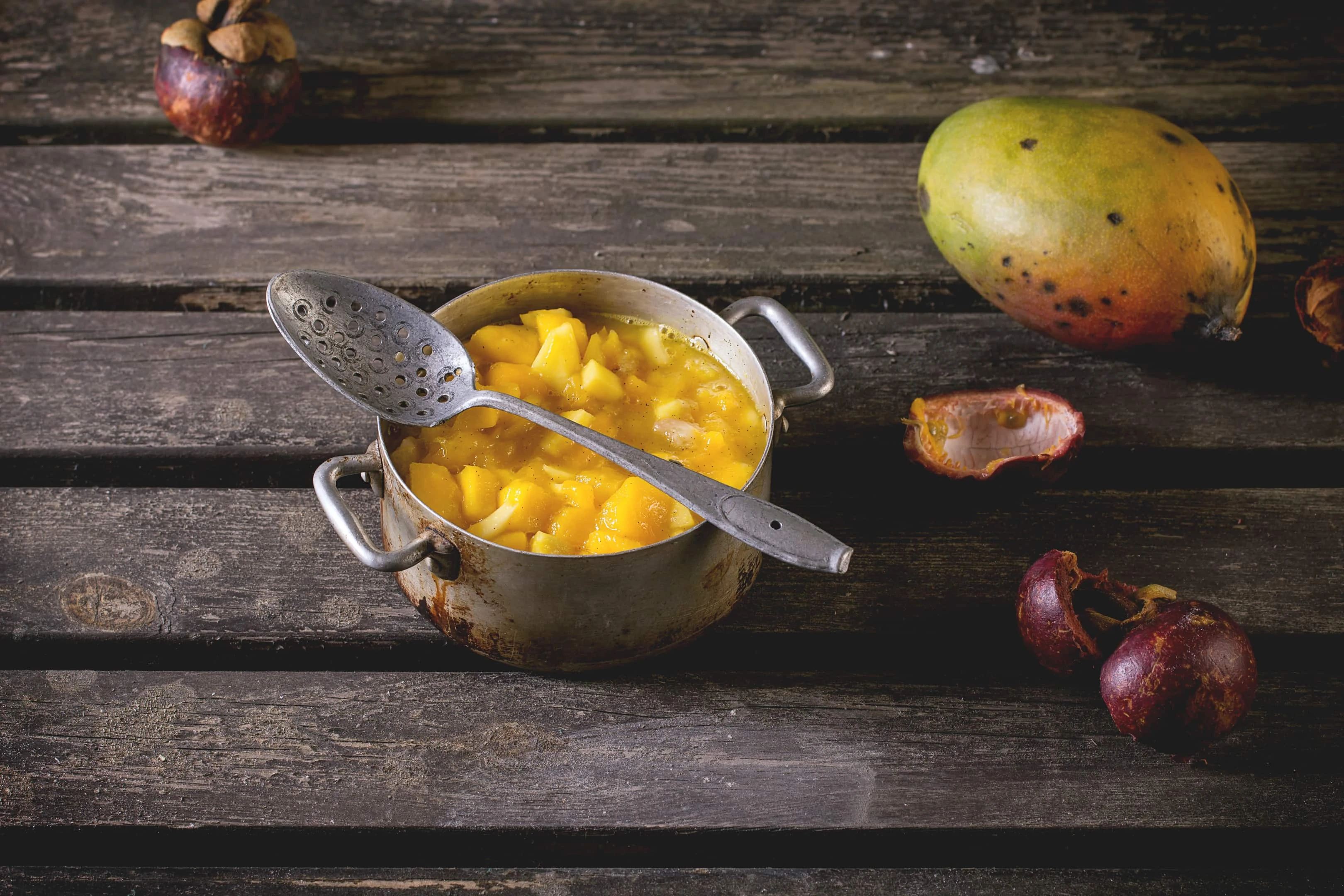 Mango chutney in small pan