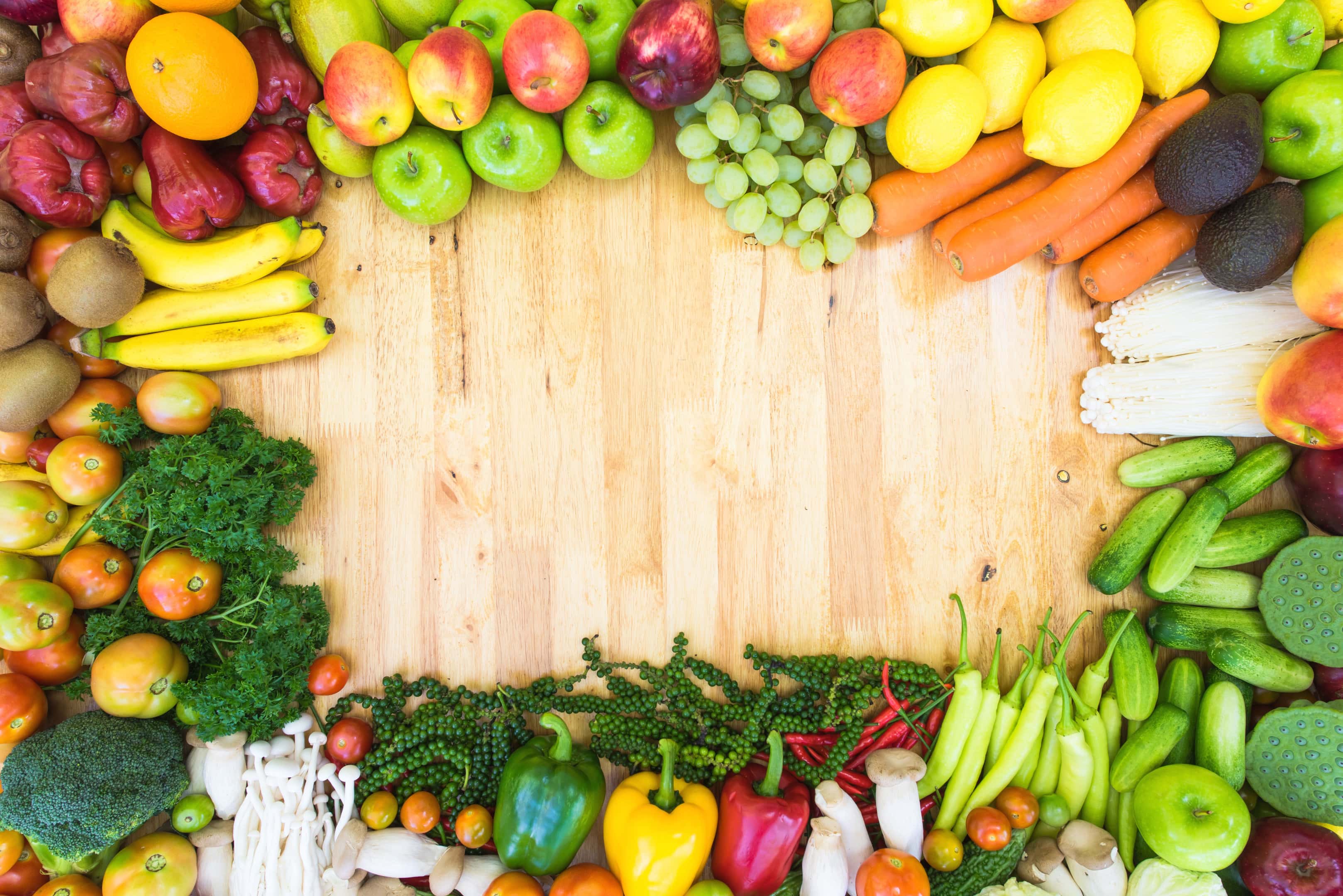 Nutrient rich fruits and vegetables