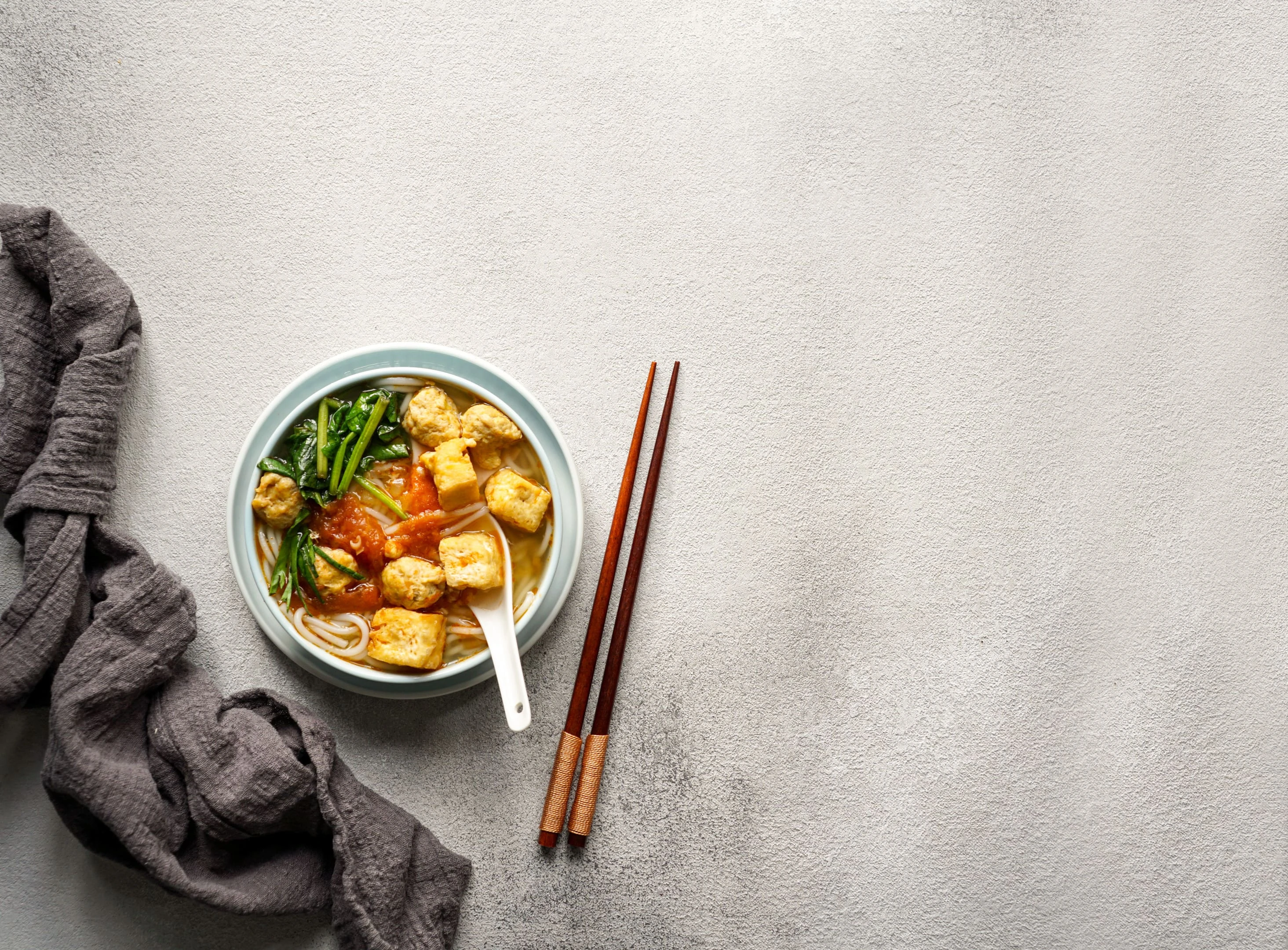 Vietnamese Noodle and Tofu soup