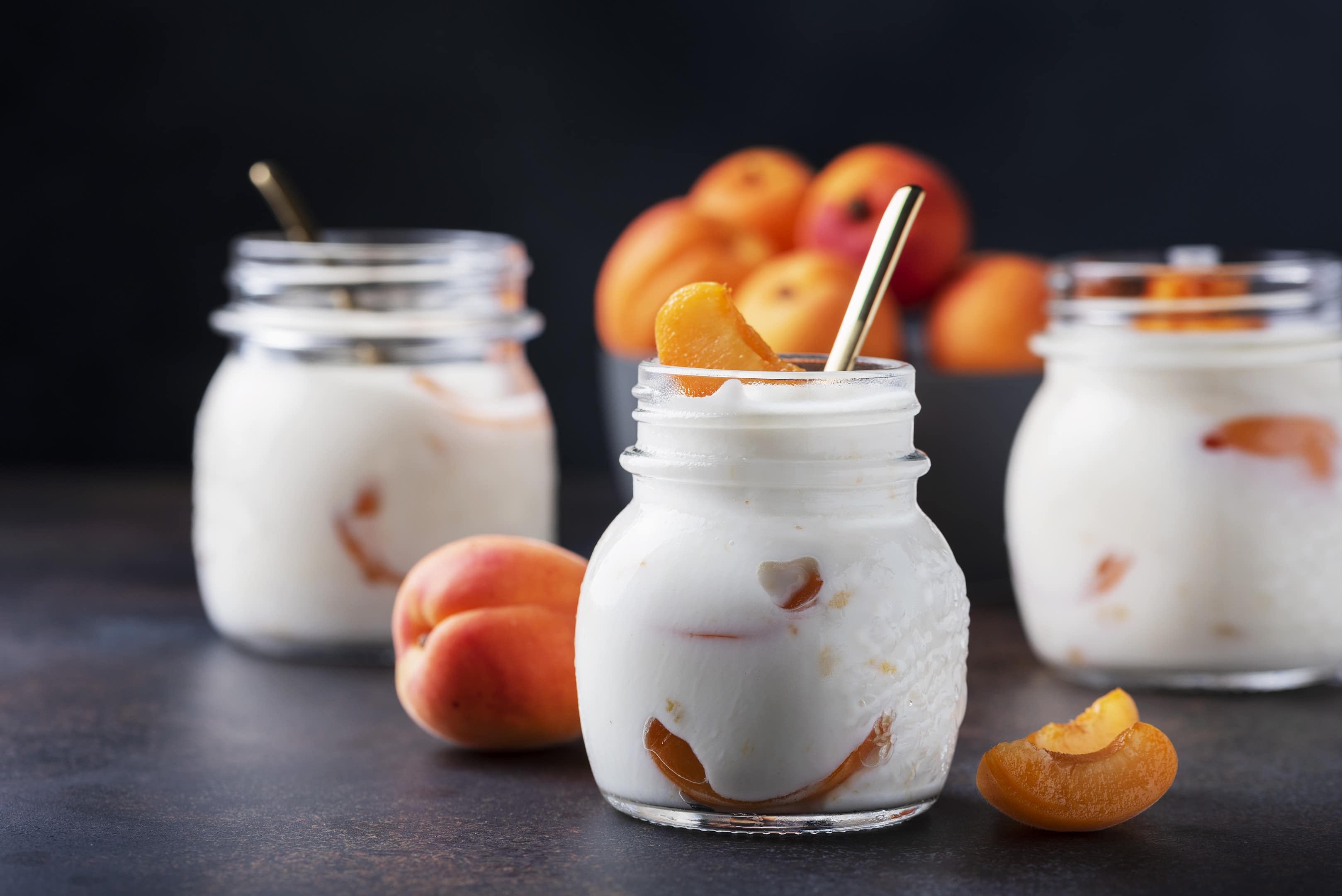 Sweet healthy Greek yogurt with apricots