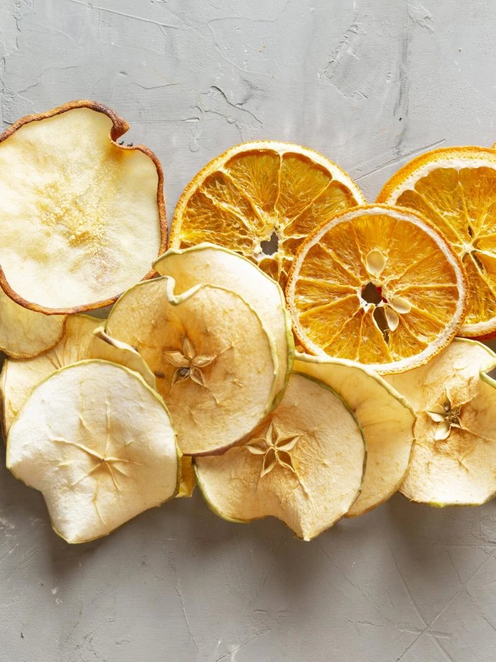 Dried fruits arrangement on table