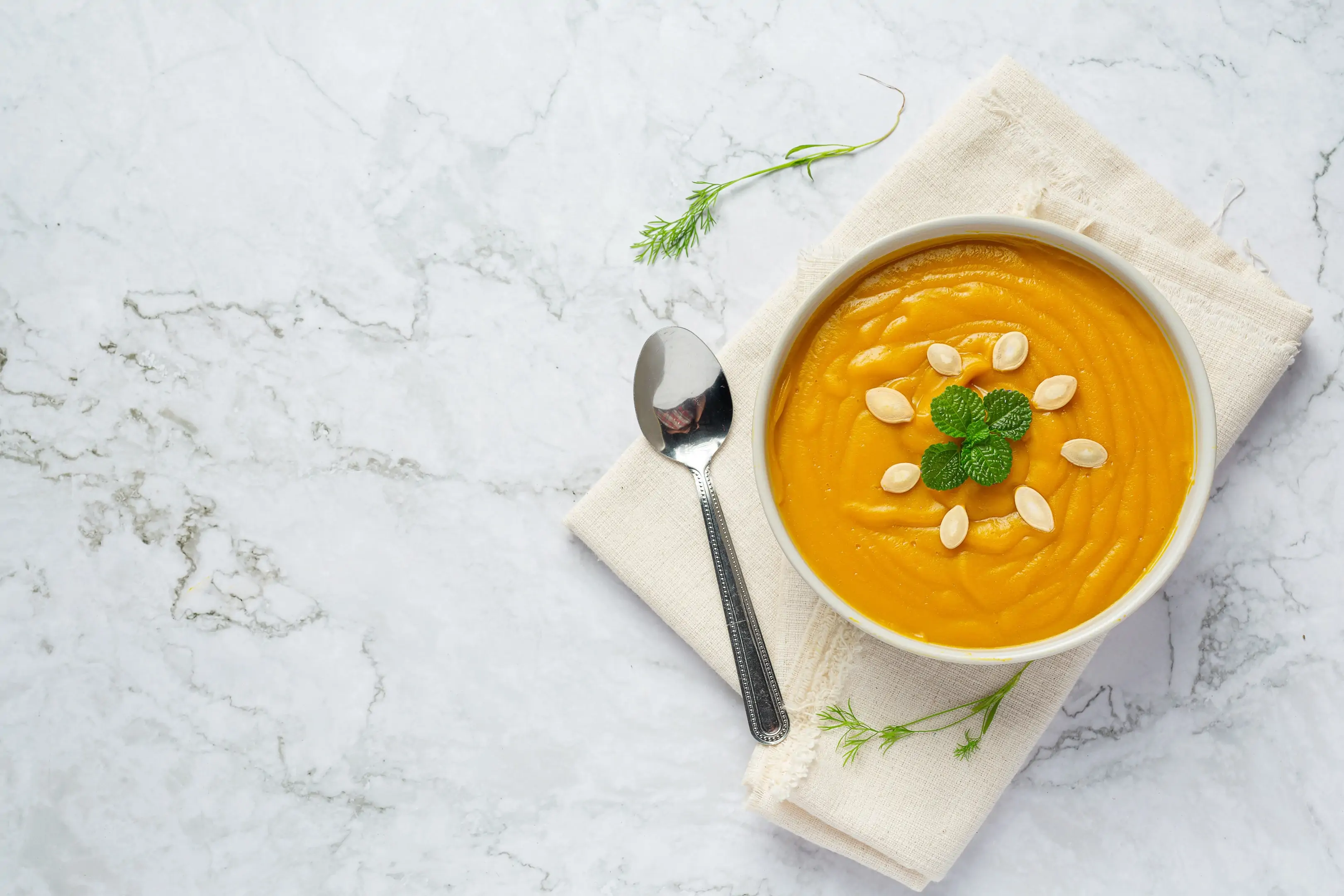 Bowl of pumpkin soup