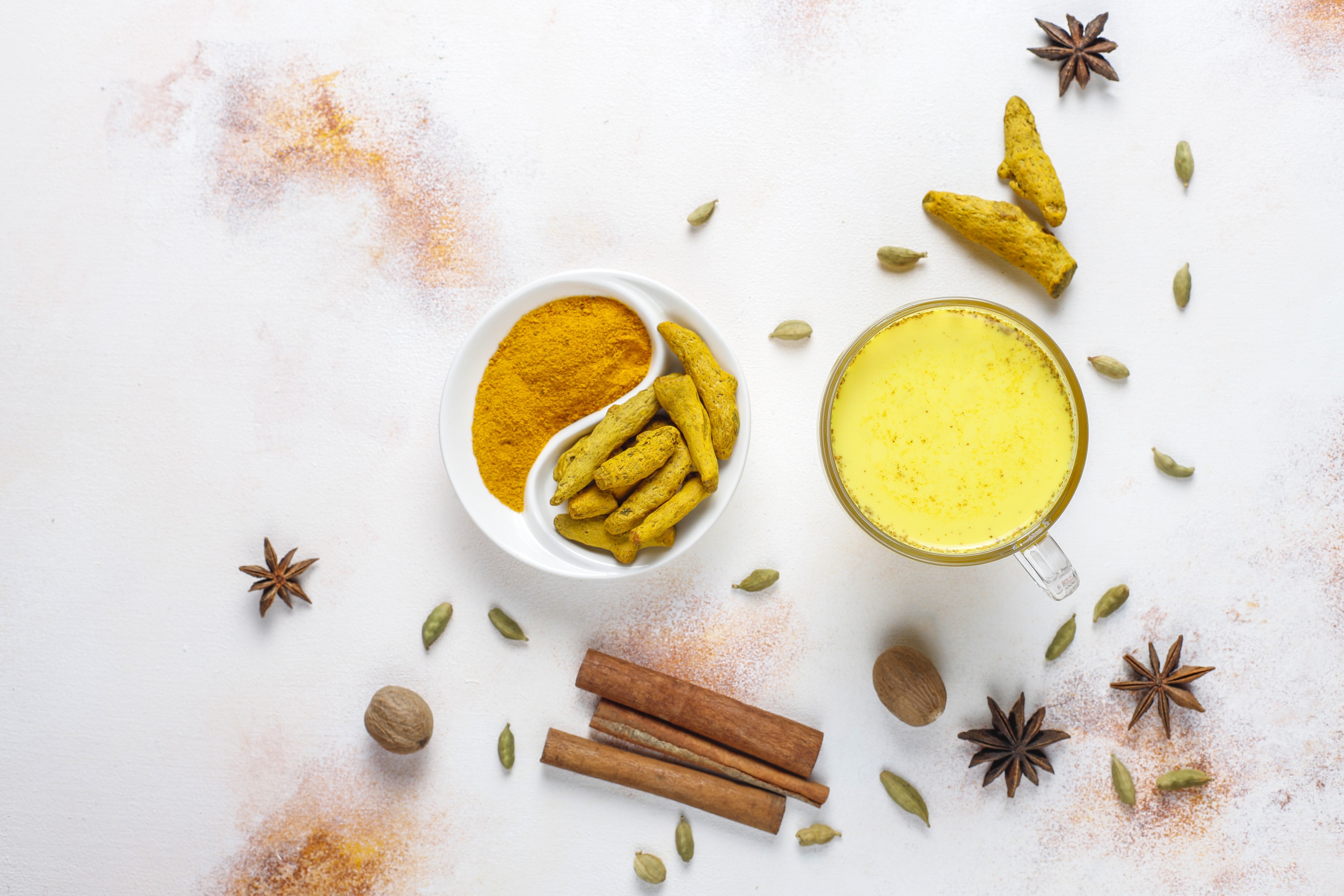 Turmeric golden milk traditional Indian drink