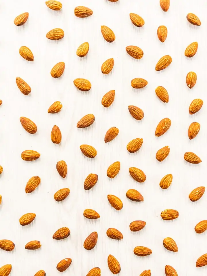 Almonds nut textures and surface with pattern for background