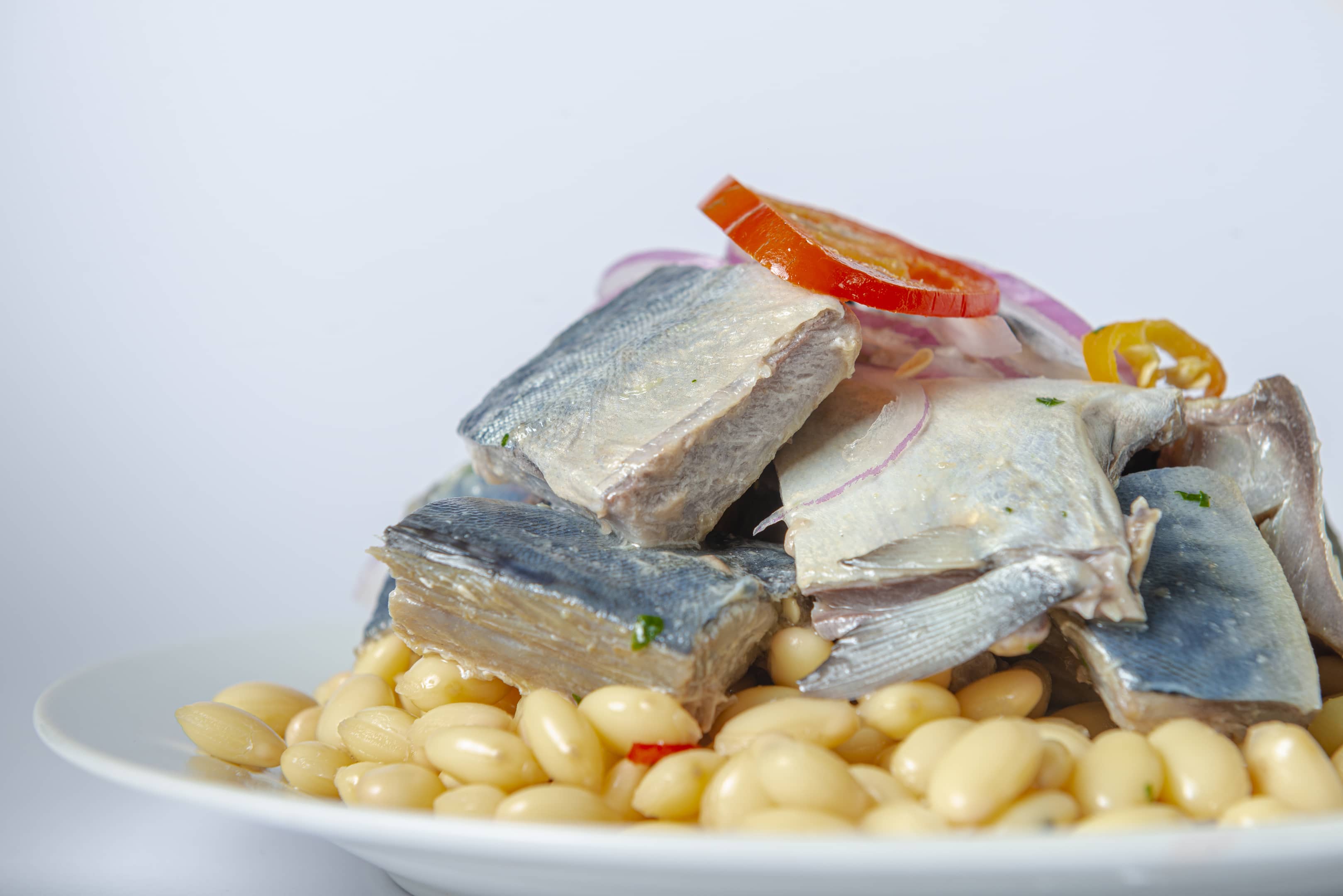 Traditional peruvian mackerel and peruvian beans