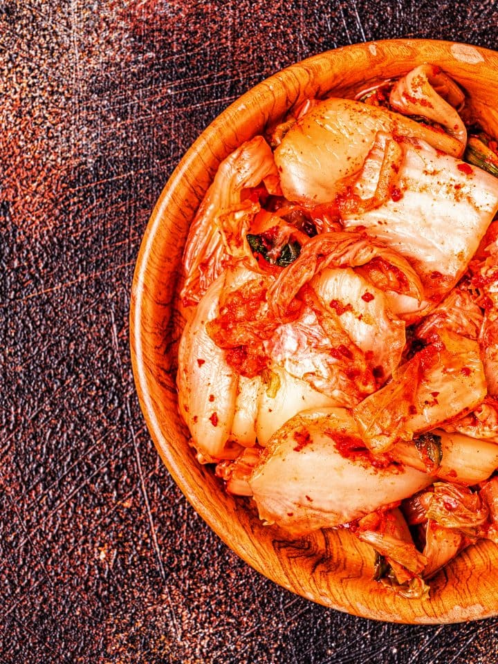 Kimchi cabbage in a bowl