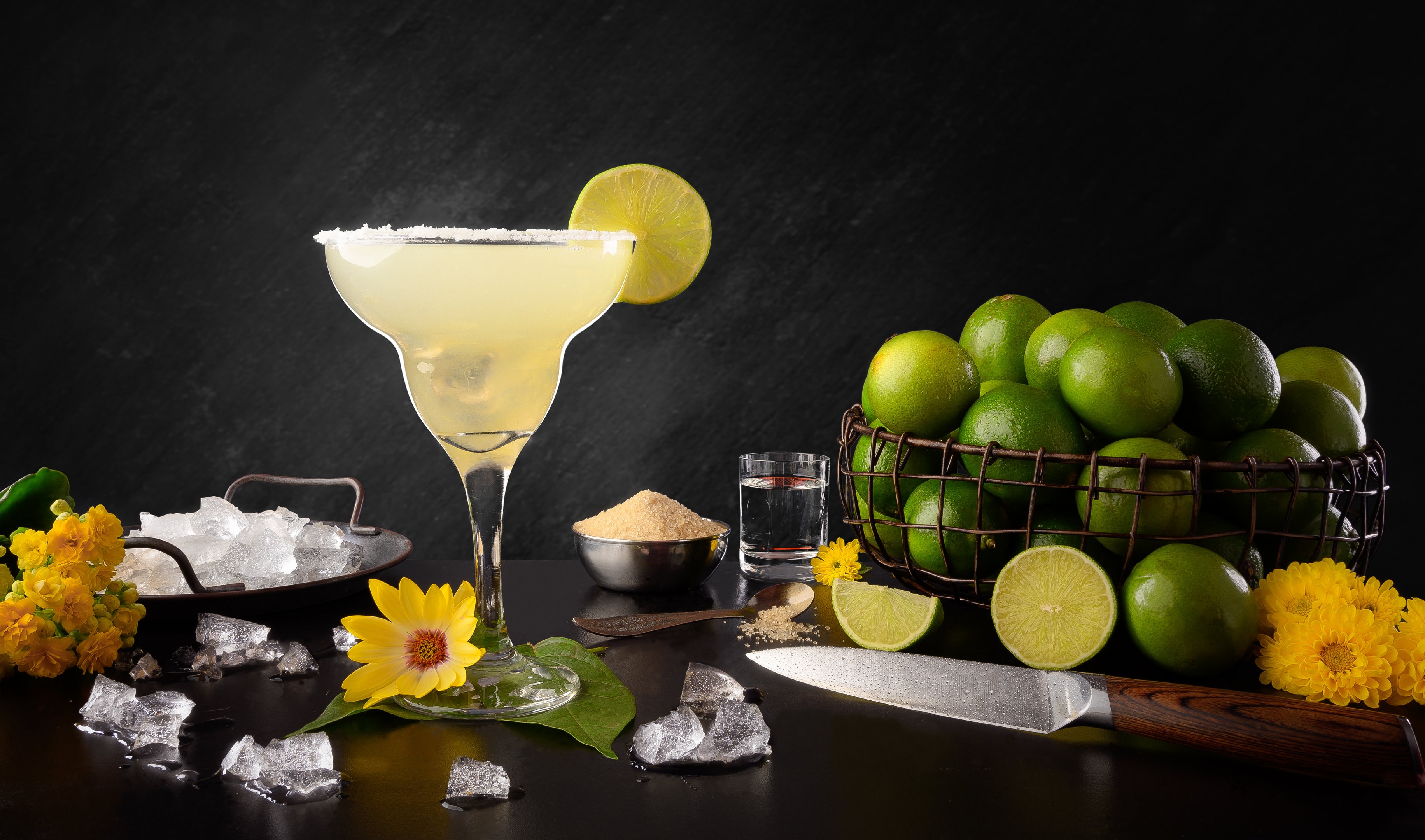 Cadillac margarita with ingredients