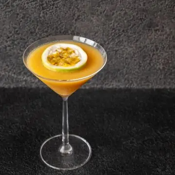 A glass of pornstar martini cocktail