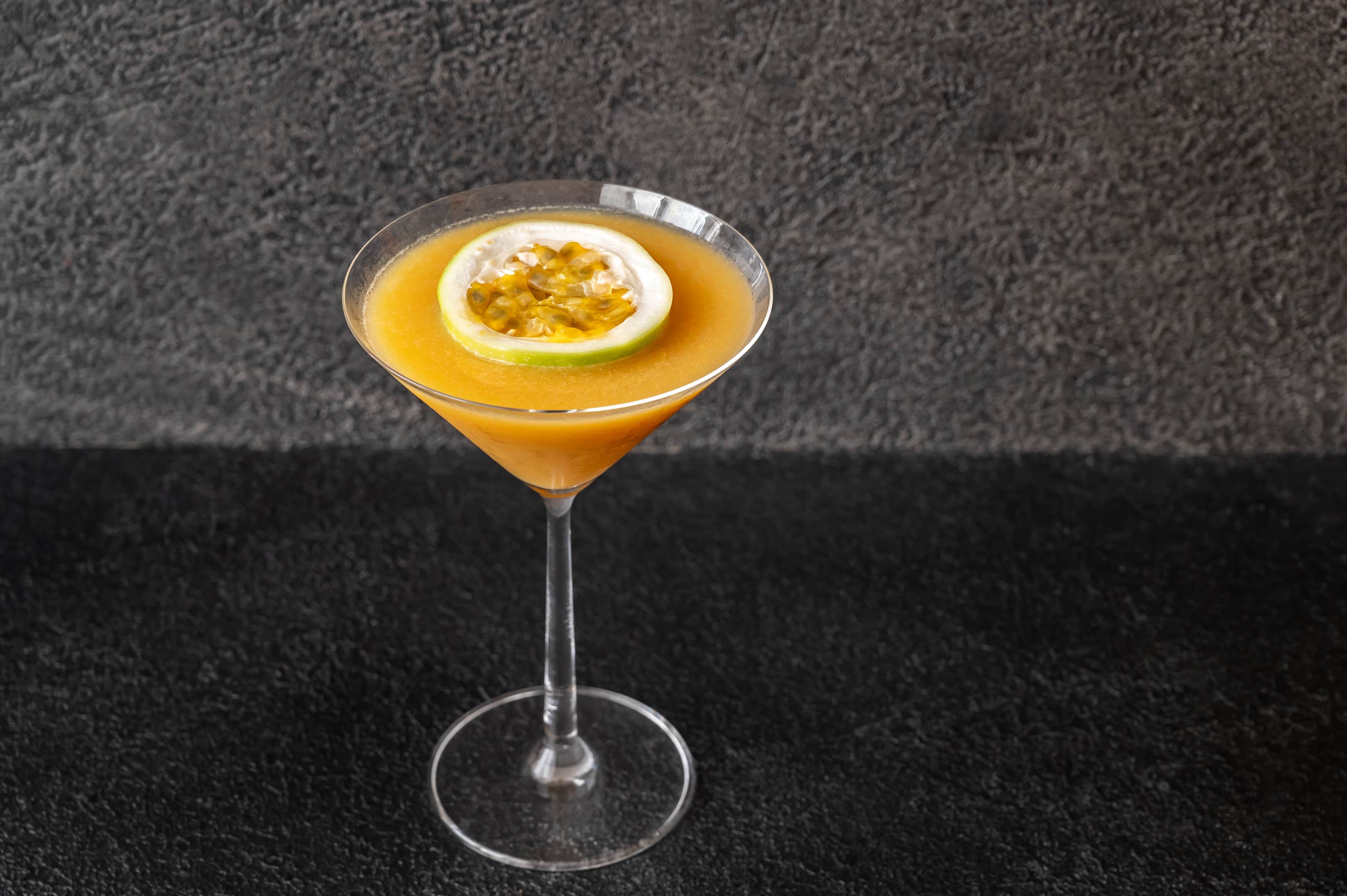 A glass of pornstar martini cocktail recipe