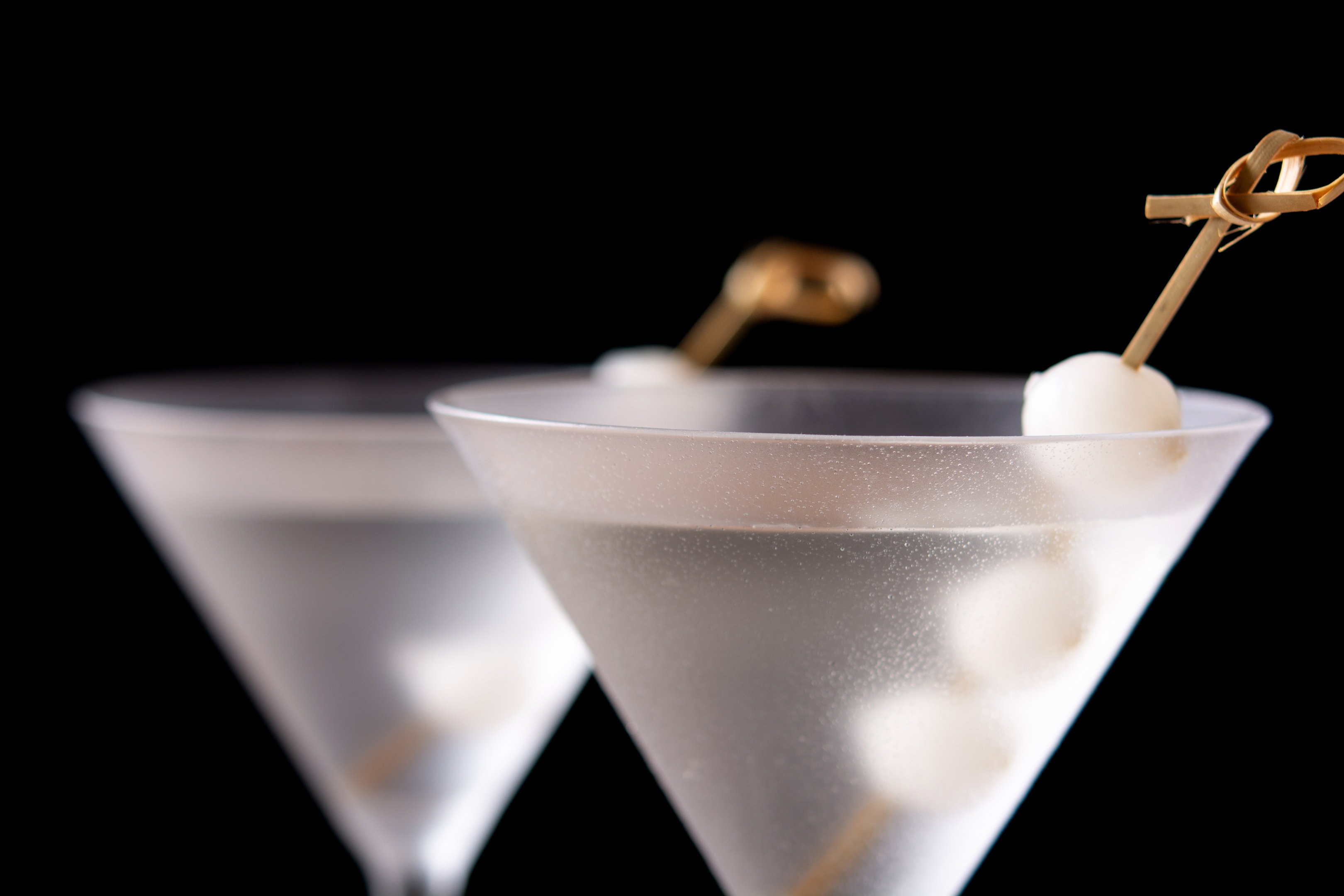 Two glasses of lychee martini