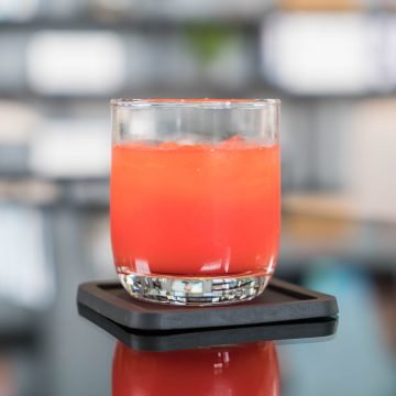 A glass of our Hunch Punch cocktail
