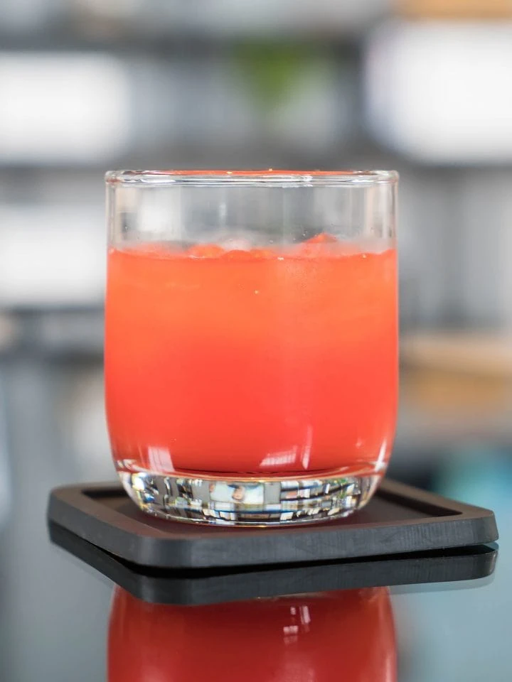 A glass of our Hunch Punch cocktail