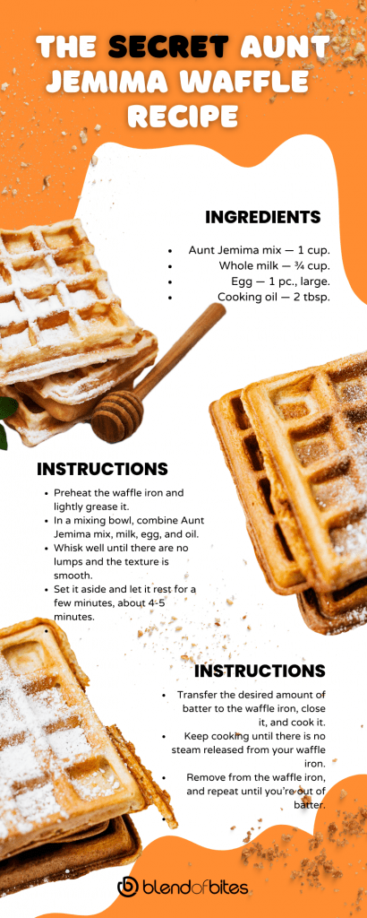 Aunt Jemima waffle recipe infographic